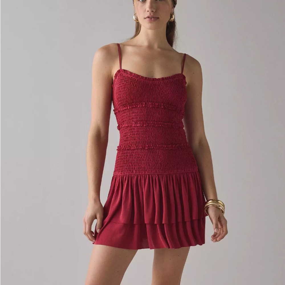 Urban Outfitters Crimson Smocked Dress